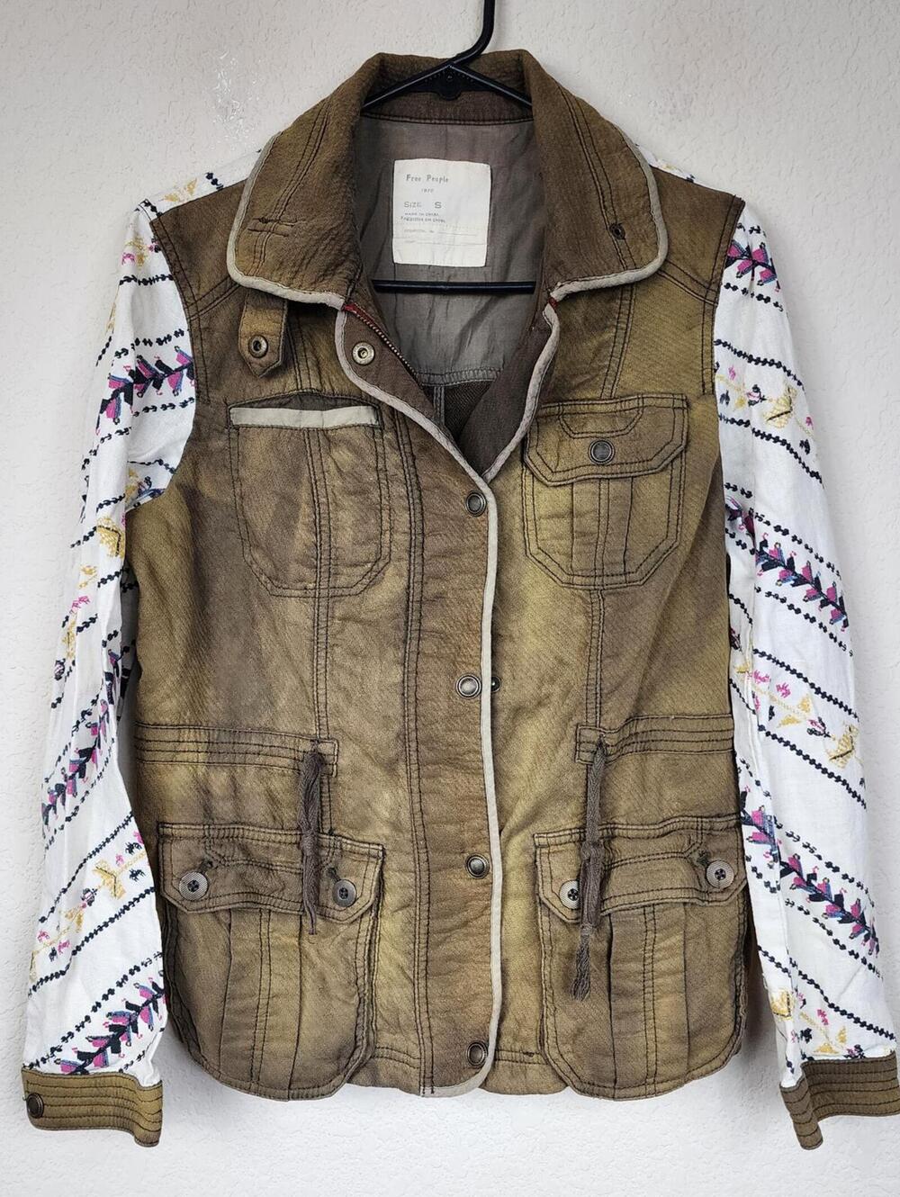 Free People Small Embroidered Boho Jacket